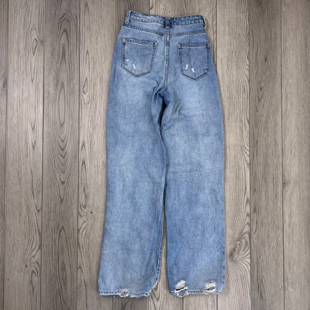 Vanilla Star Size 0 Distressed High Rise Denim Straight Leg Mom Vintage Jeans - Picture 5 of 9